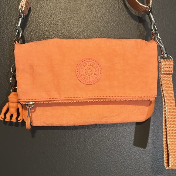 Kipling Peach Lynne Crossbody Fold Over Purse - Picture 7 of 11